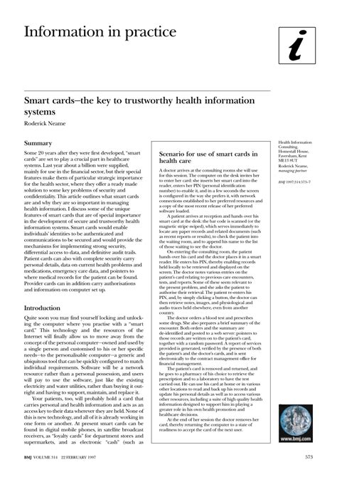 conclusion for smart card project|Smart cards—the key to trustworthy health information systems.